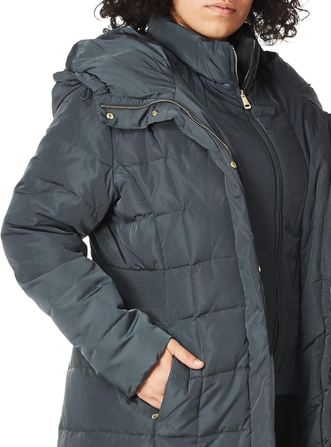 imageCole Haan womens Long Quilted Puffer Coat Down JacketGraphite Grey