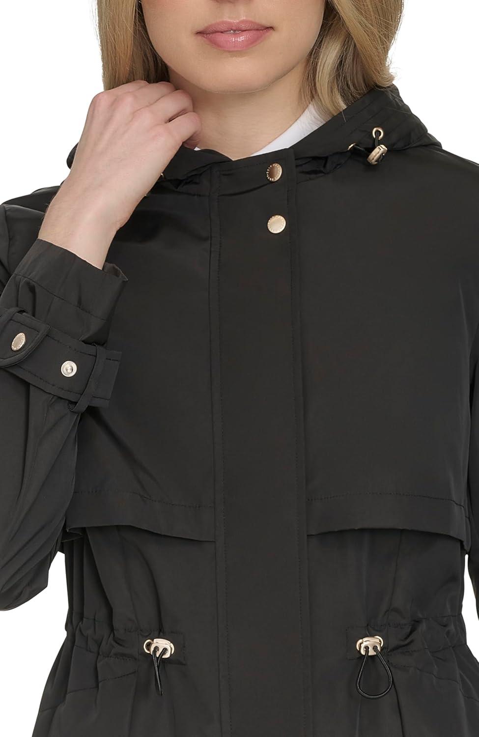 imageCole Haan womens Travel Packable Casual Trench Style Parka JacketBlack