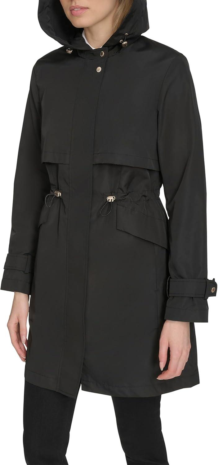 imageCole Haan womens Travel Packable Casual Trench Style Parka JacketBlack