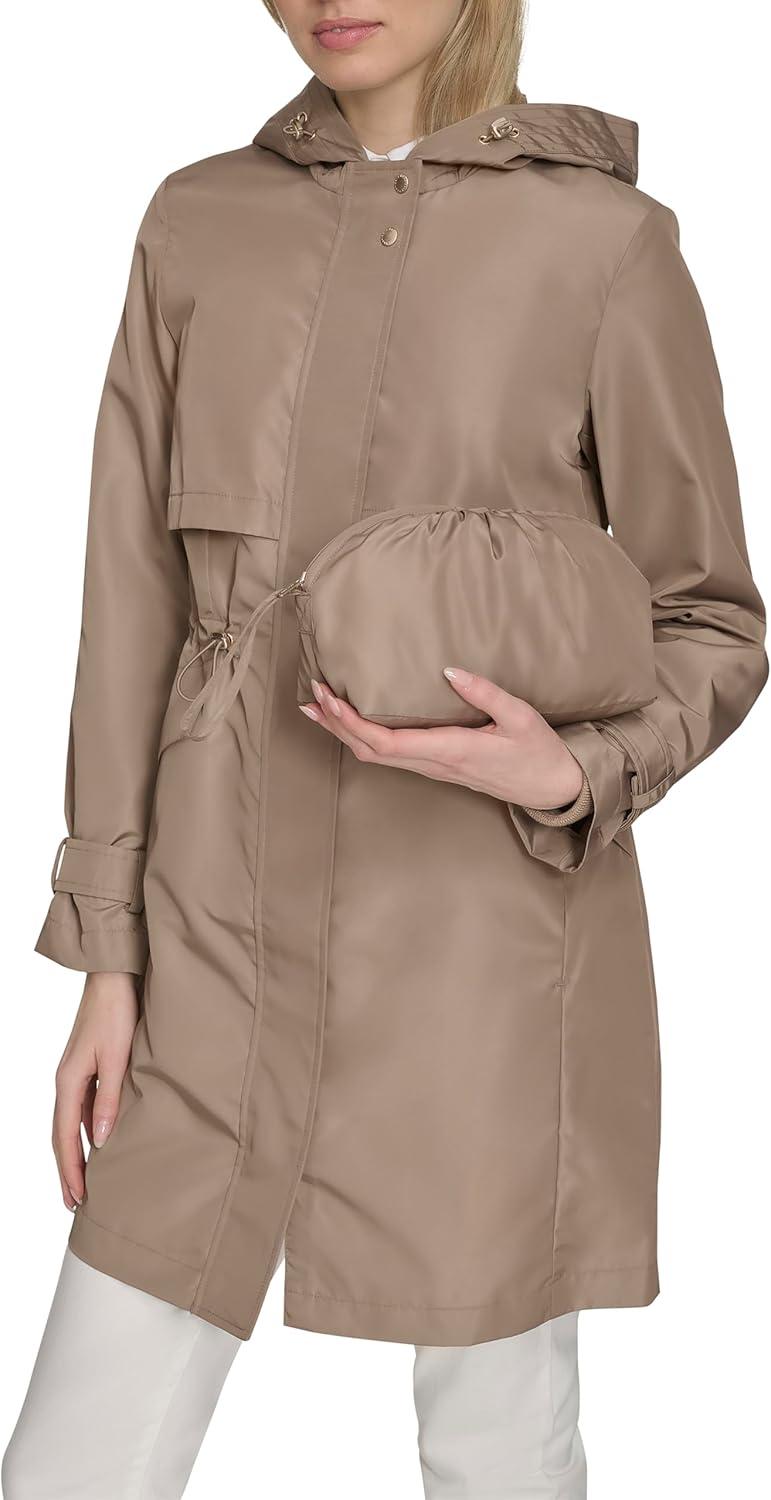 imageCole Haan womens Travel Packable Casual Trench Style Parka JacketChampagne