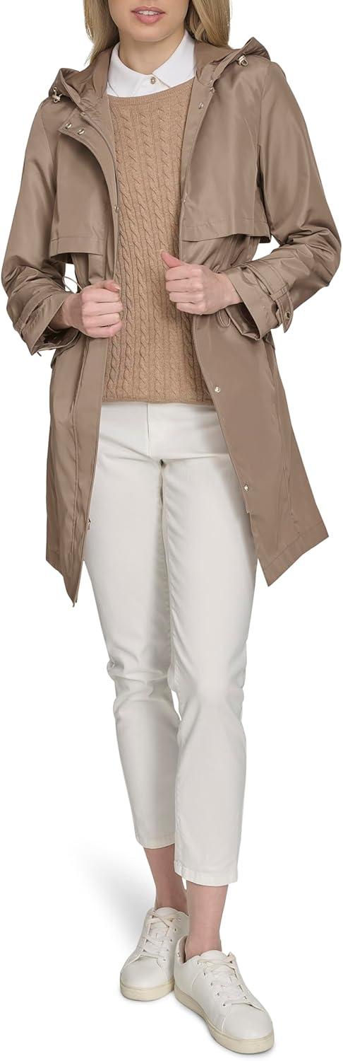 imageCole Haan womens Travel Packable Casual Trench Style Parka JacketChampagne