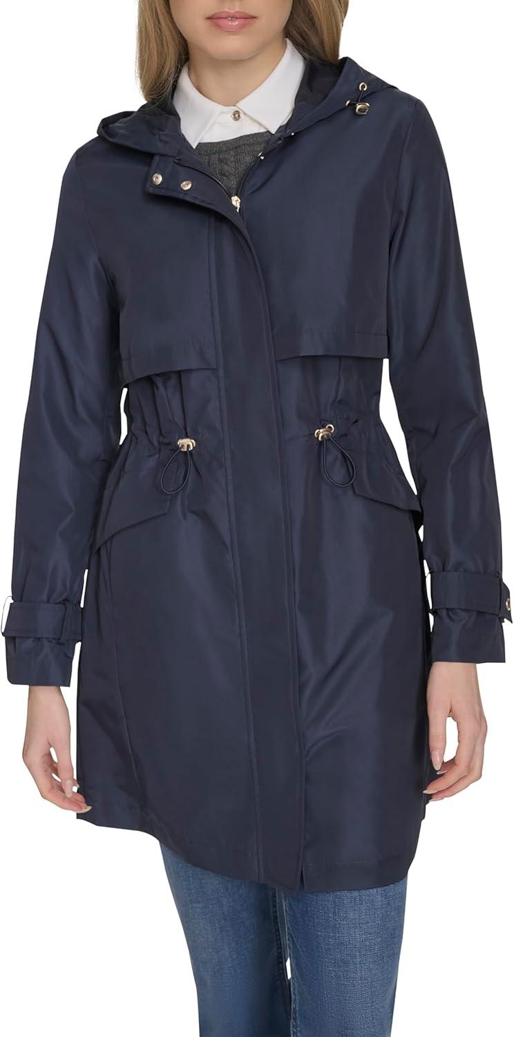 imageCole Haan womens Travel Packable Casual Trench Style Parka JacketIndigo