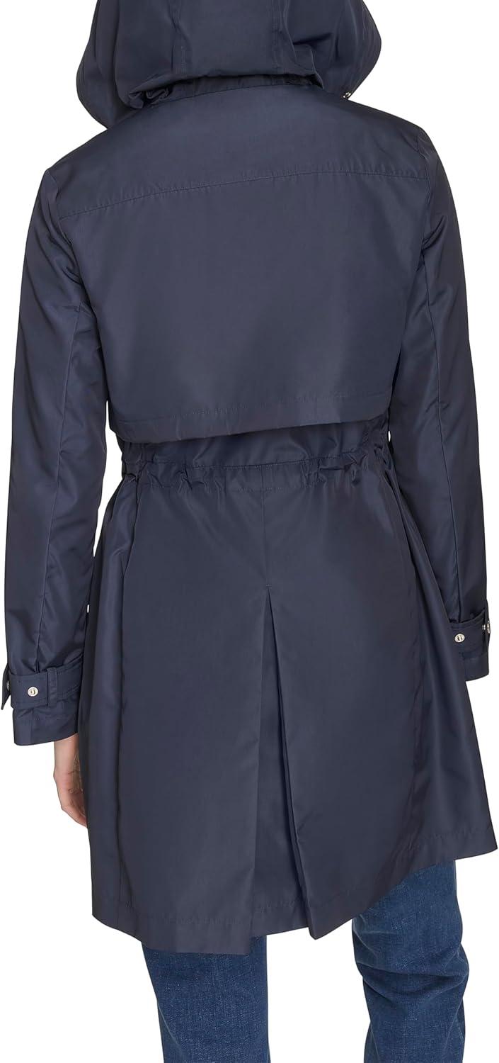 imageCole Haan womens Travel Packable Casual Trench Style Parka JacketIndigo
