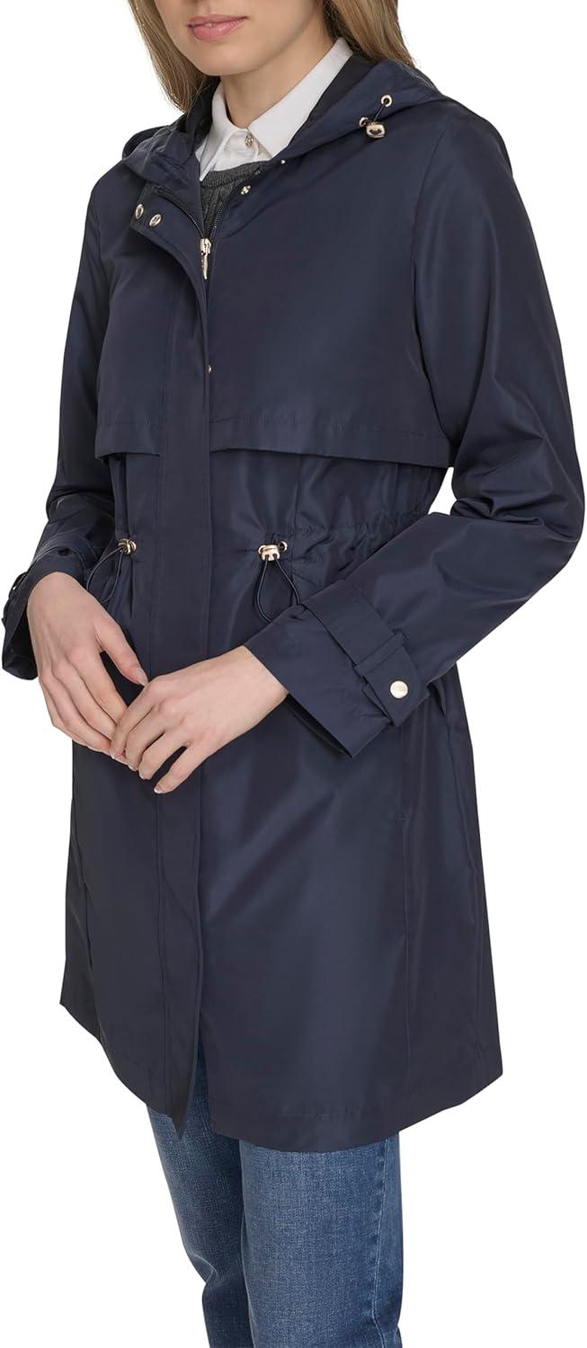 imageCole Haan womens Travel Packable Casual Trench Style Parka JacketIndigo