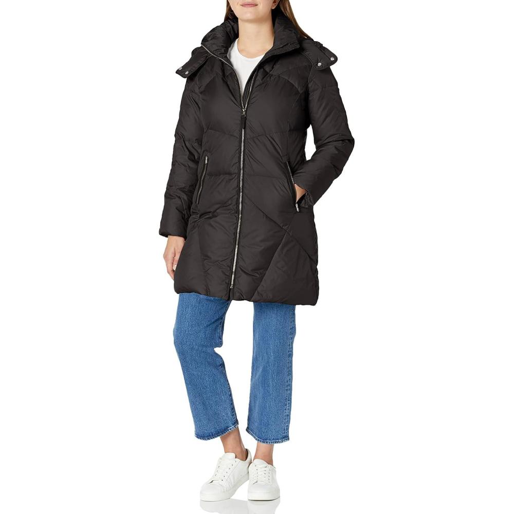imageCole Haan womens Hooded Essential Down CoatBlack