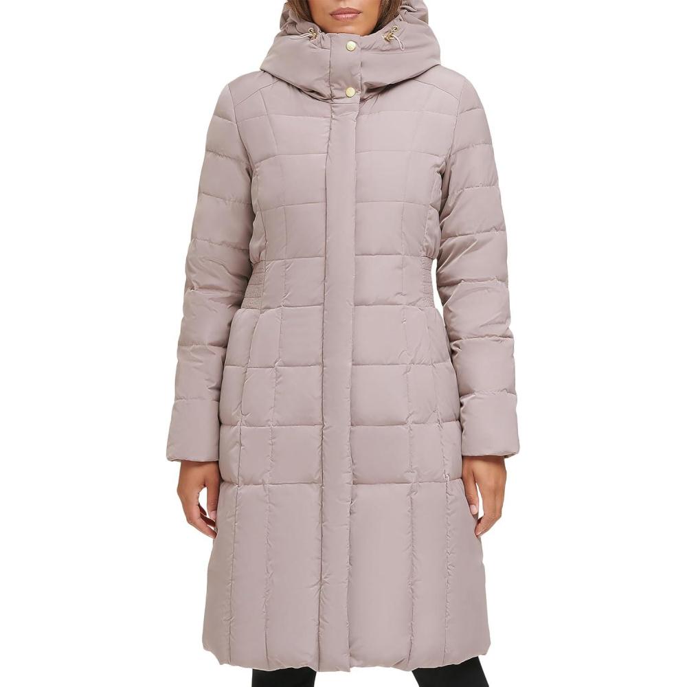 imageCole Haan womens Long Quilted Puffer Coat Down JacketCashew Grey