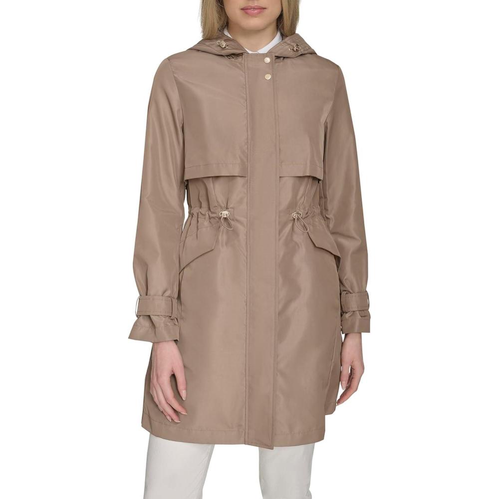 imageCole Haan womens Travel Packable Casual Trench Style Parka JacketChampagne