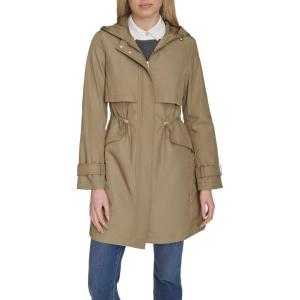 Cole Haan Womens Travel Packable Casual Trench Style Parka Jacket(Sage)