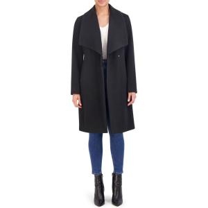 Cole Haan womens Alpaca Wrap Coat(Black)