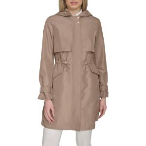 Cole Haan womens Travel Packable Casual Trench Style Parka Jacket(Champagne)
