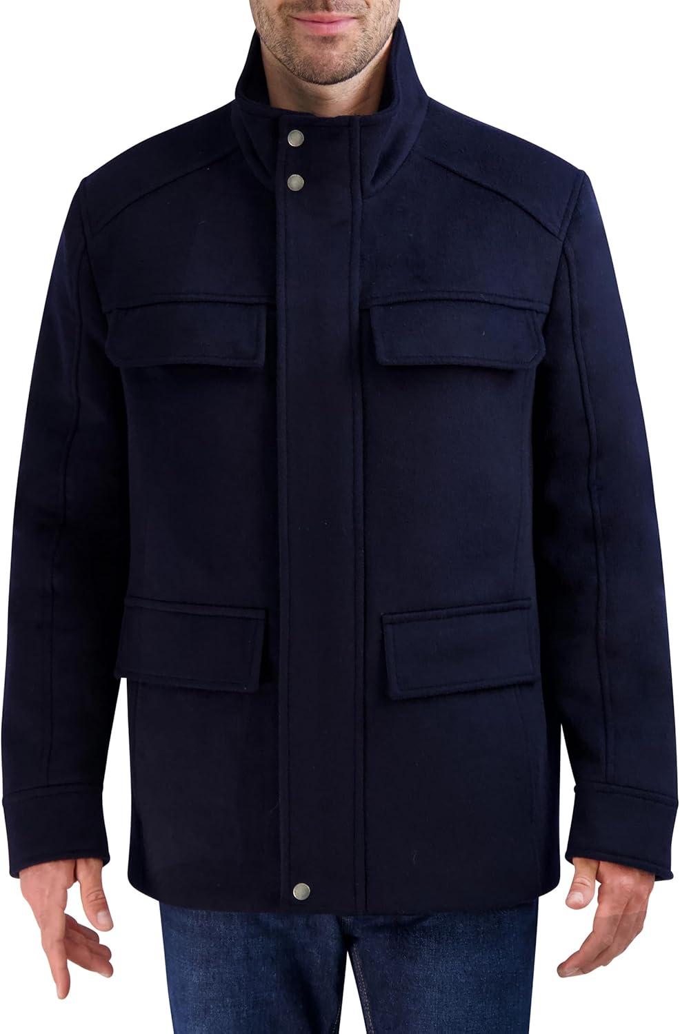 imageCole Haan mens Wool Multipocket CoatNavy