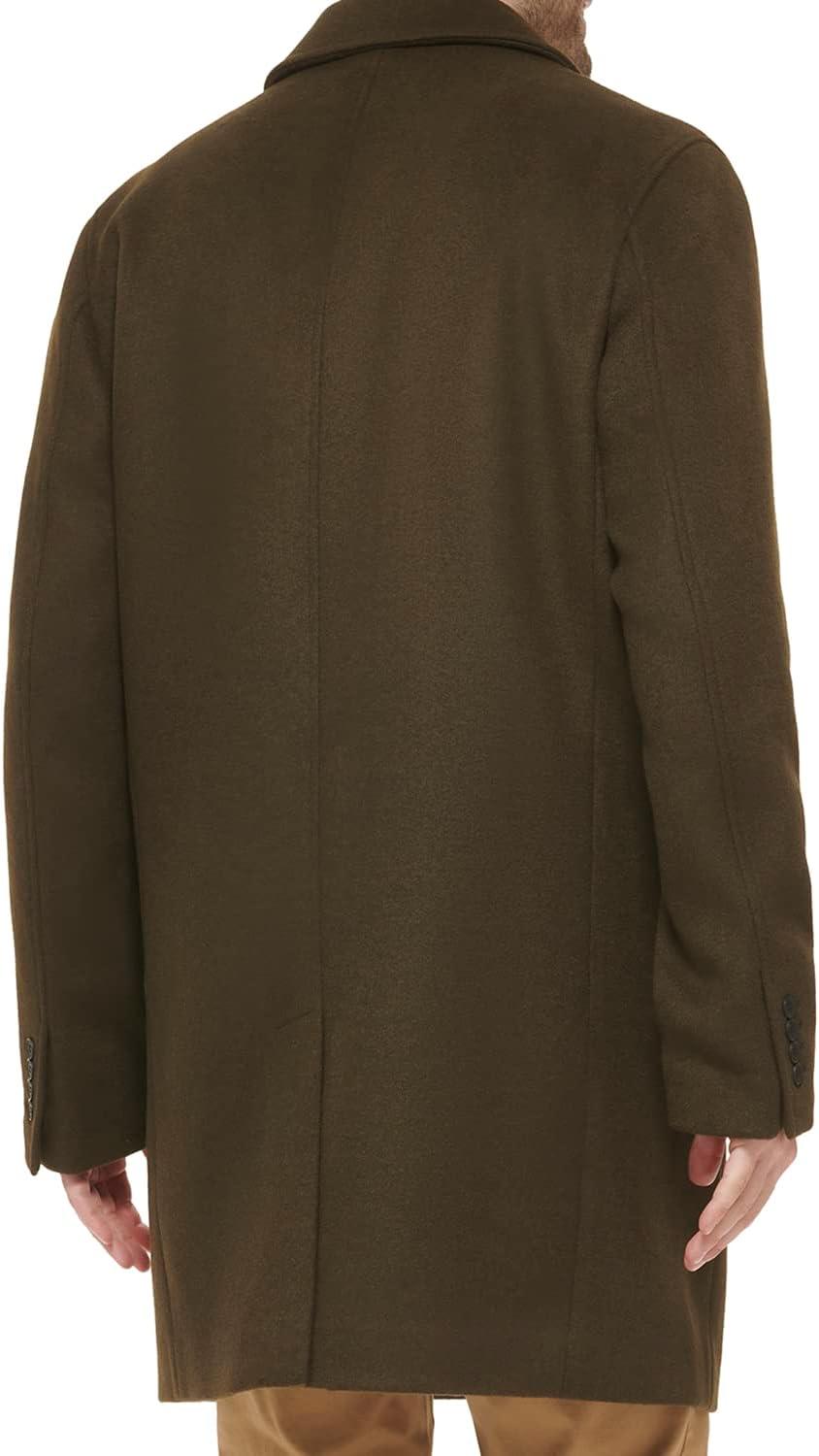imageCole Haan mens Wool Plus Topper Button Front CoatDark Olive