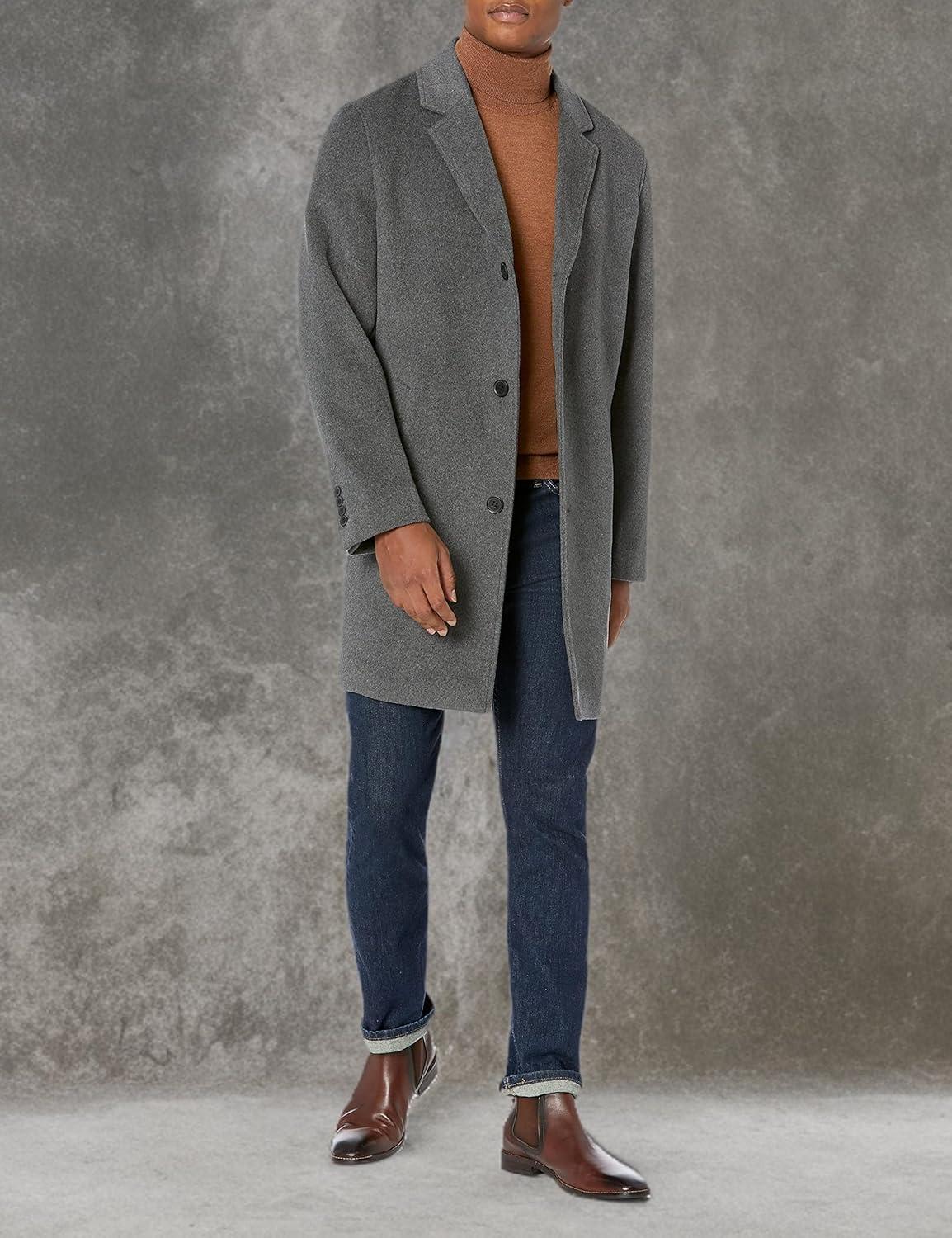 imageCole Haan mens Wool Plus Topper Button Front CoatLight Grey