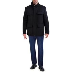 Cole Haan mens Wool Multi-pocket Coat(Black)