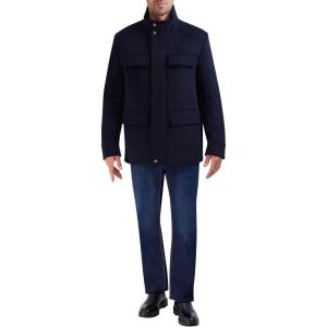 Cole Haan mens Wool Multi-pocket Coat(Navy)