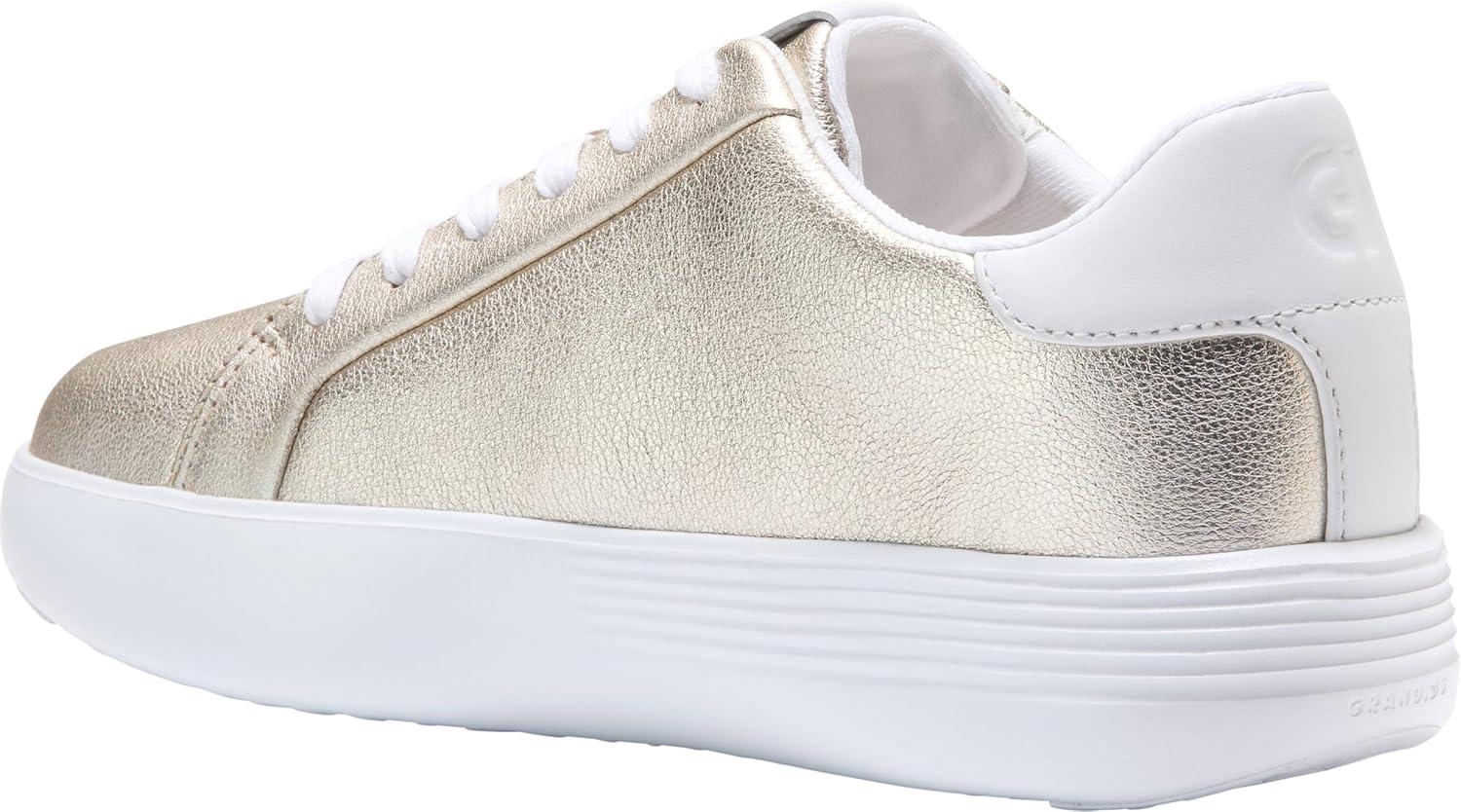 imageCole Haan Womens Grand Crosscourt Joy PlatformSoft Gold MetallicOptic White
