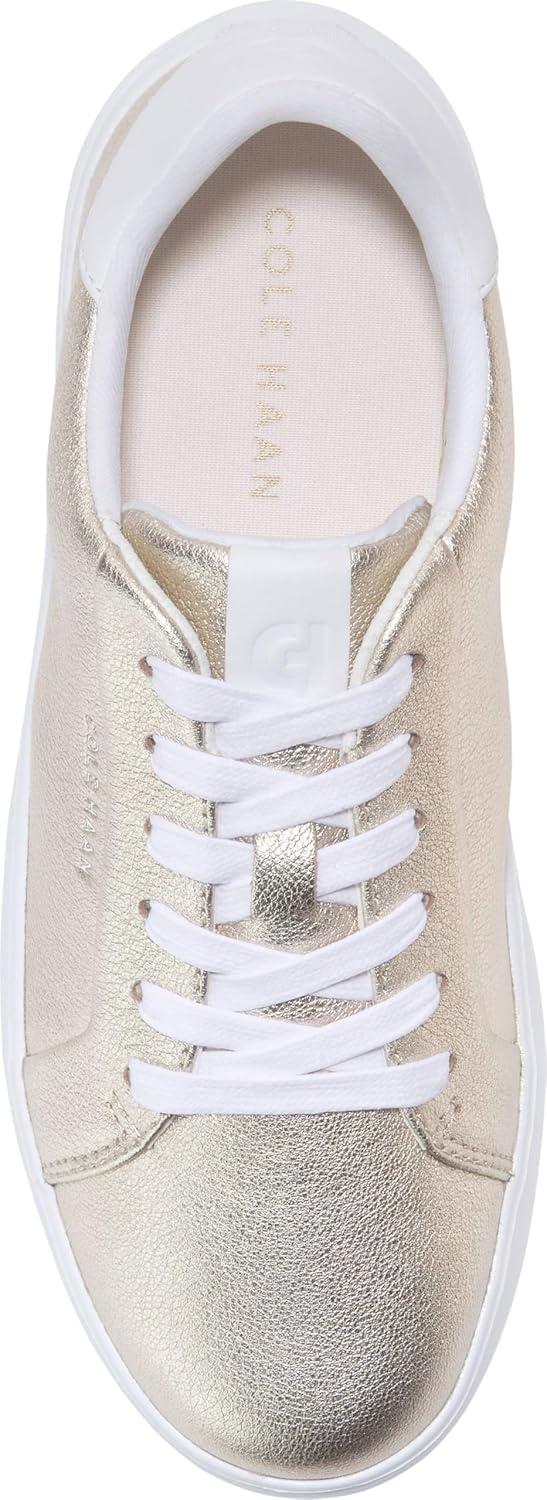 imageCole Haan Womens Grand Crosscourt Joy PlatformSoft Gold MetallicOptic White