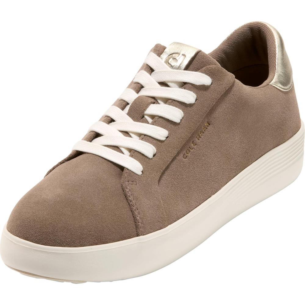imageCole Haan Womens Grand Crosscourt Joy PlatformIrish Coffee SuedeSoft Gold Talca