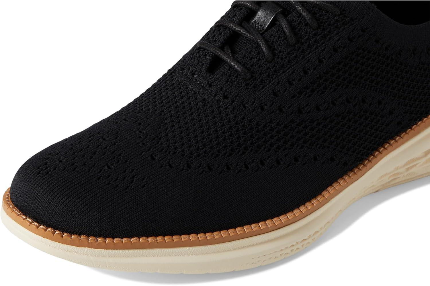 imageCole Haan Mens Grand Hurrion Stitchlite WingtipBlackIvoryBritish Tan
