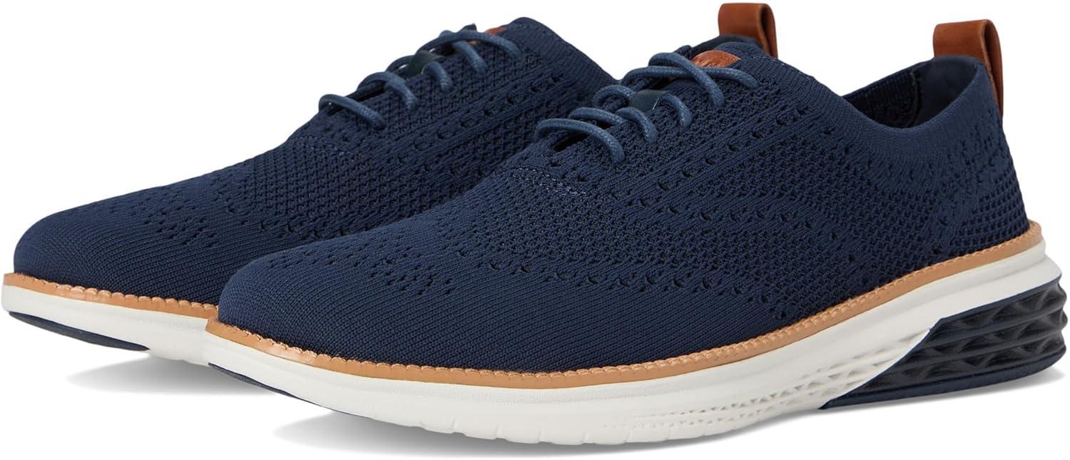 imageCole Haan Mens Grand Hurrion Stitchlite WingtipNavy BlazerBritish Tan
