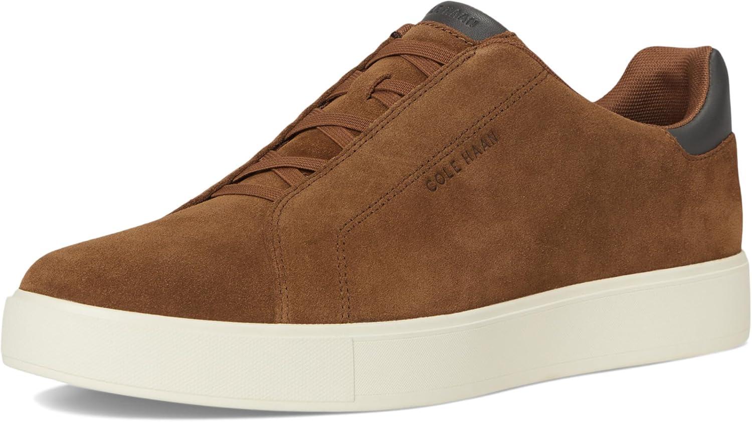 imageCole Haan Mens Grandpro Luxe Slip onSpiced Brown SuedeRavenIvory