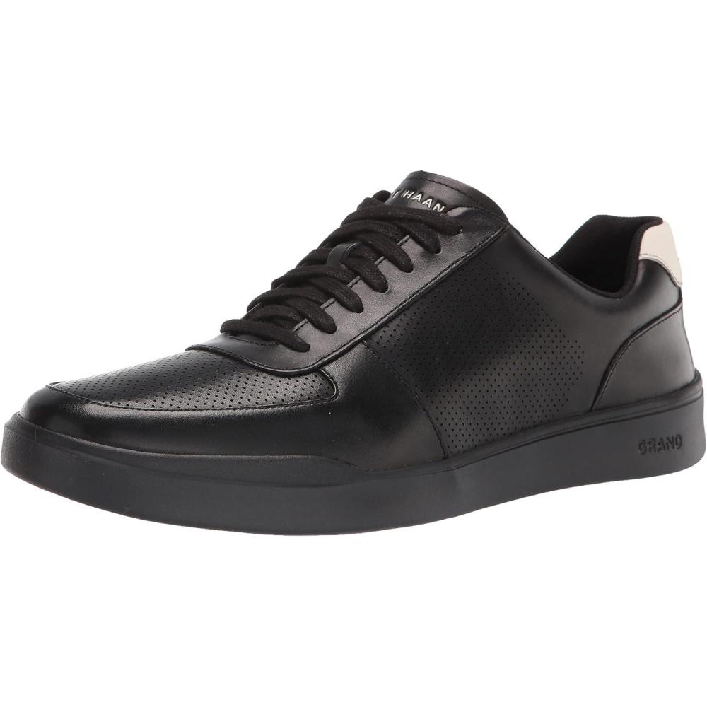 imageCole Haan Mens Grand Crosscourt Modern Perforated Court SneakerBlackBlackWhite