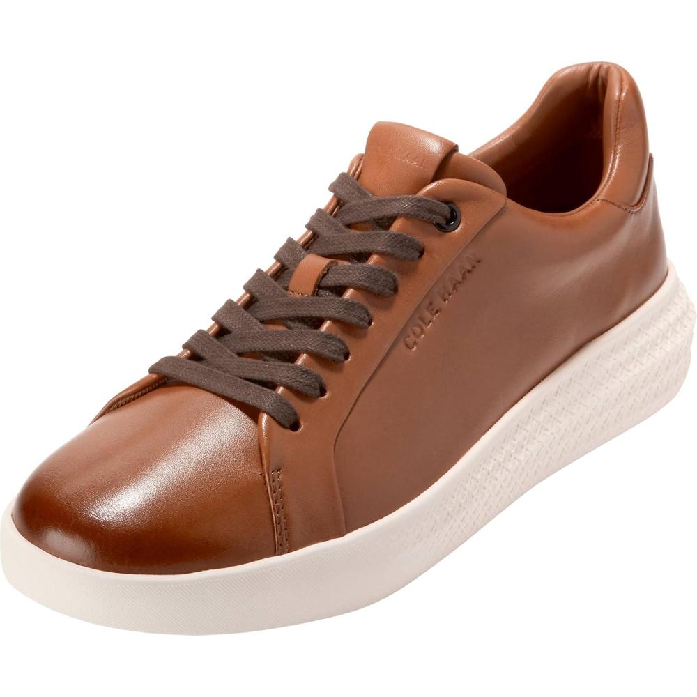 imageCole Haan Mens Grand Hurrion Cup LacetoToeBritish TanDark ChocolateNatural