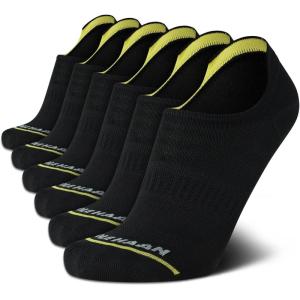 Cole Haan Men’s Performance No Show Athletic Socks (6 Pairs)(Black)