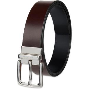 Cole Haan mens Reversible Embossed Logo Loop Casual Belt(Brown/Navy)