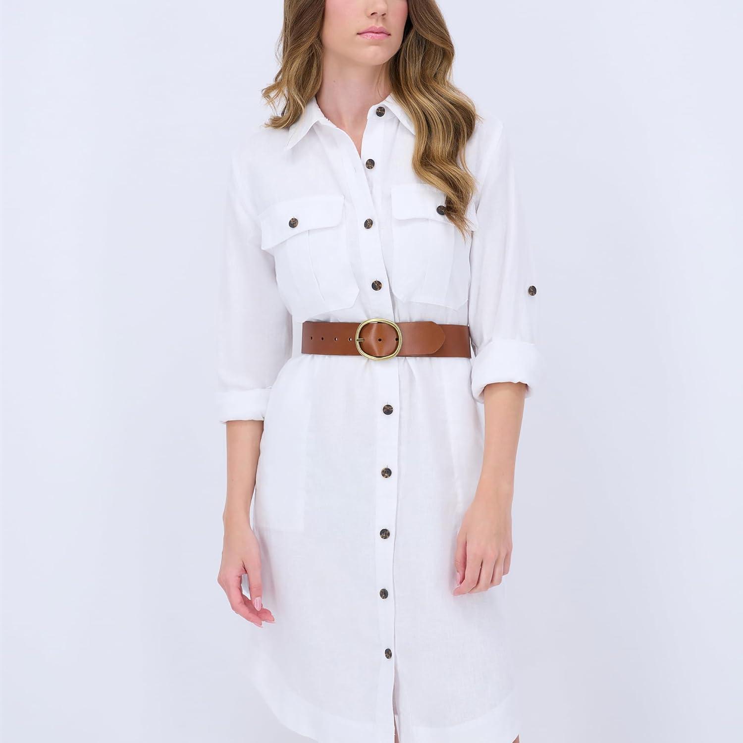 imageCole Haan womens Reversible Circle Flipbuckle 2quot Wide Width Belt for Dresses Blazers SkirtsTanBlack