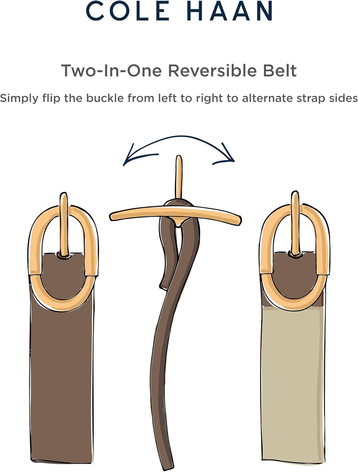 imageCole Haan womens Reversible Circle Flipbuckle 2quot Wide Width Belt for Dresses Blazers SkirtsTanBlack