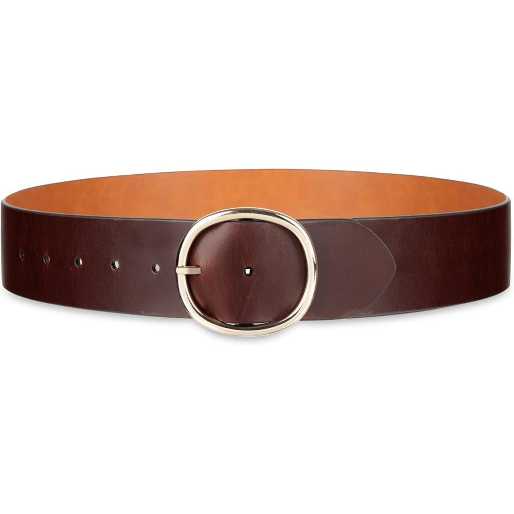 imageCole Haan womens Reversible Circle Flipbuckle 2quot Wide Width Belt for Dresses Blazers SkirtsBrownBurgundy