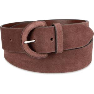 Cole Haan Women’s Leather Covered Buckle Wide Width Belt for Dresses, Jeans, Trousers(Brown Suede)