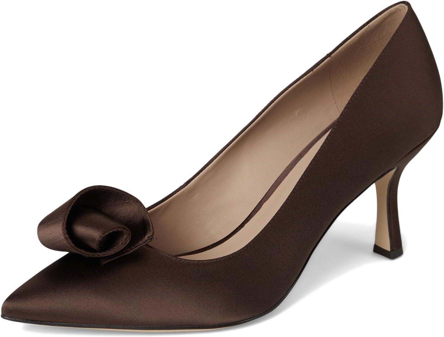 imageCole Haan Womens 75mm High Heel FloretteCh Dk Chocolate Satin