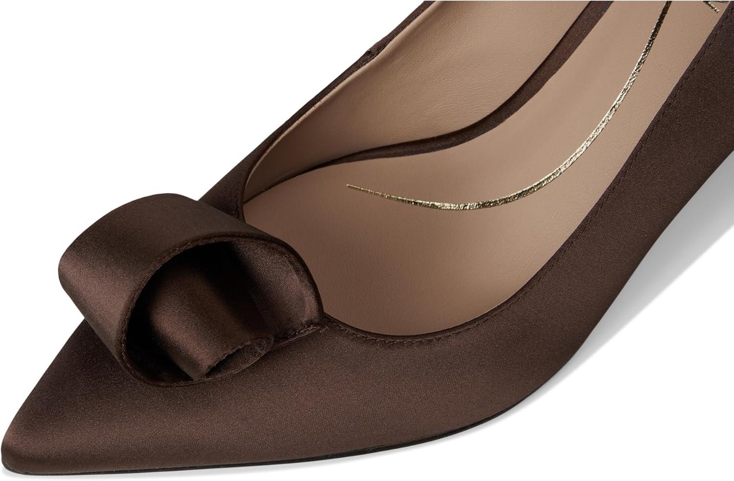 imageCole Haan Womens 75mm High Heel FloretteCh Dk Chocolate Satin