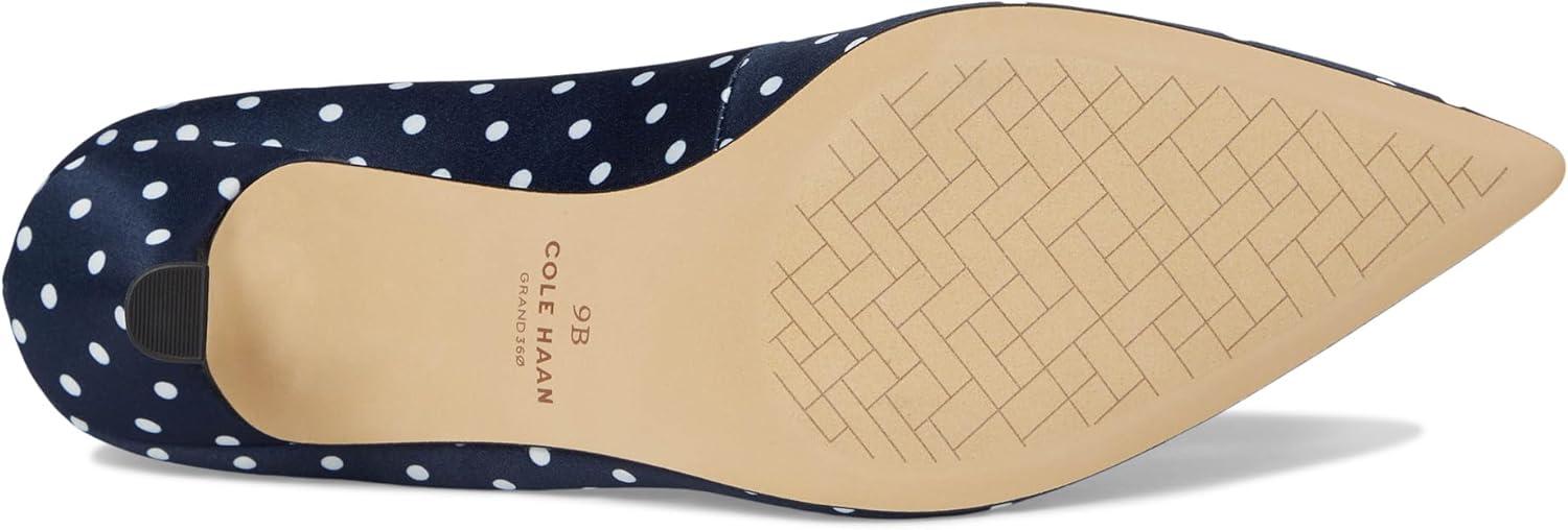 imageCole Haan Womens 75mm High Heel FloretteNavyWhite Polka Dot Print Textile