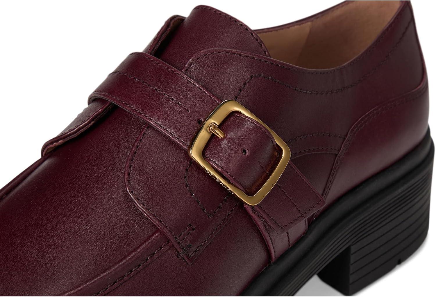 imageCole Haan Womens Carlitta Monk Strap LugCh Black Garnet Ltr