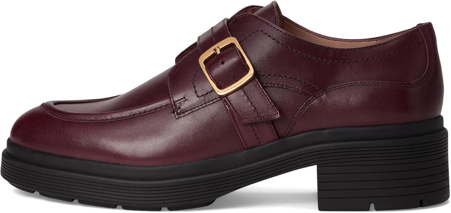 imageCole Haan Womens Carlitta Monk Strap LugCh Black Garnet Ltr