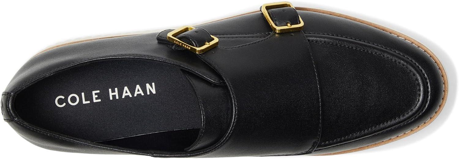 imageCole Haan Womens Grand City Platform Monk Strap BlackIvory 8B US