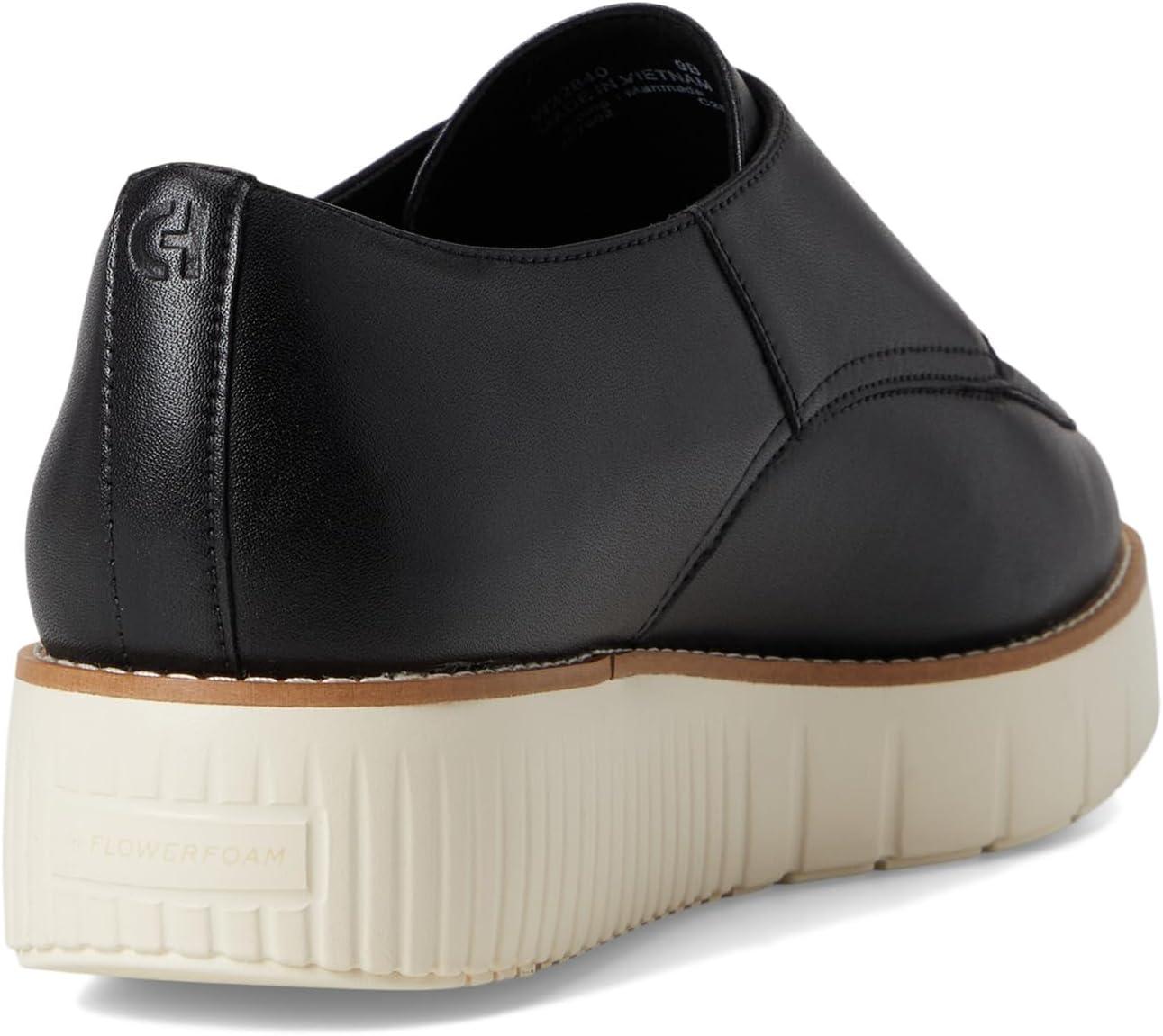 imageCole Haan Womens Grand City Platform Monk Strap BlackIvory 8B US