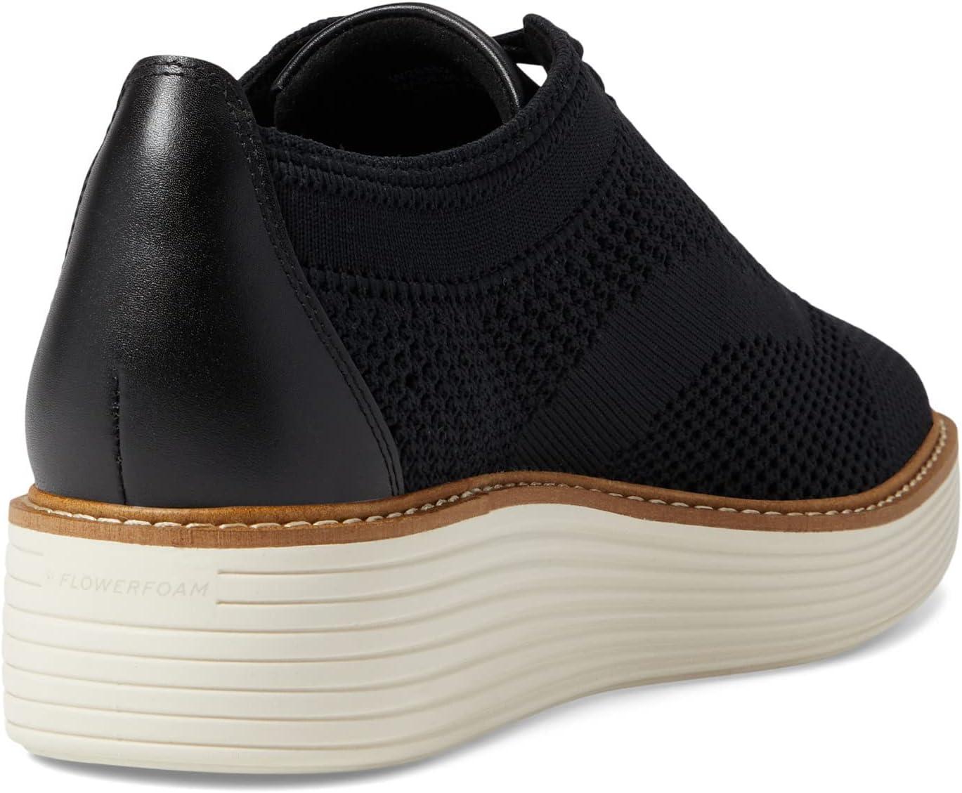 imageCole Haan Womens Original Grand Platform Stitchlite OxfordBlack KnitIvory