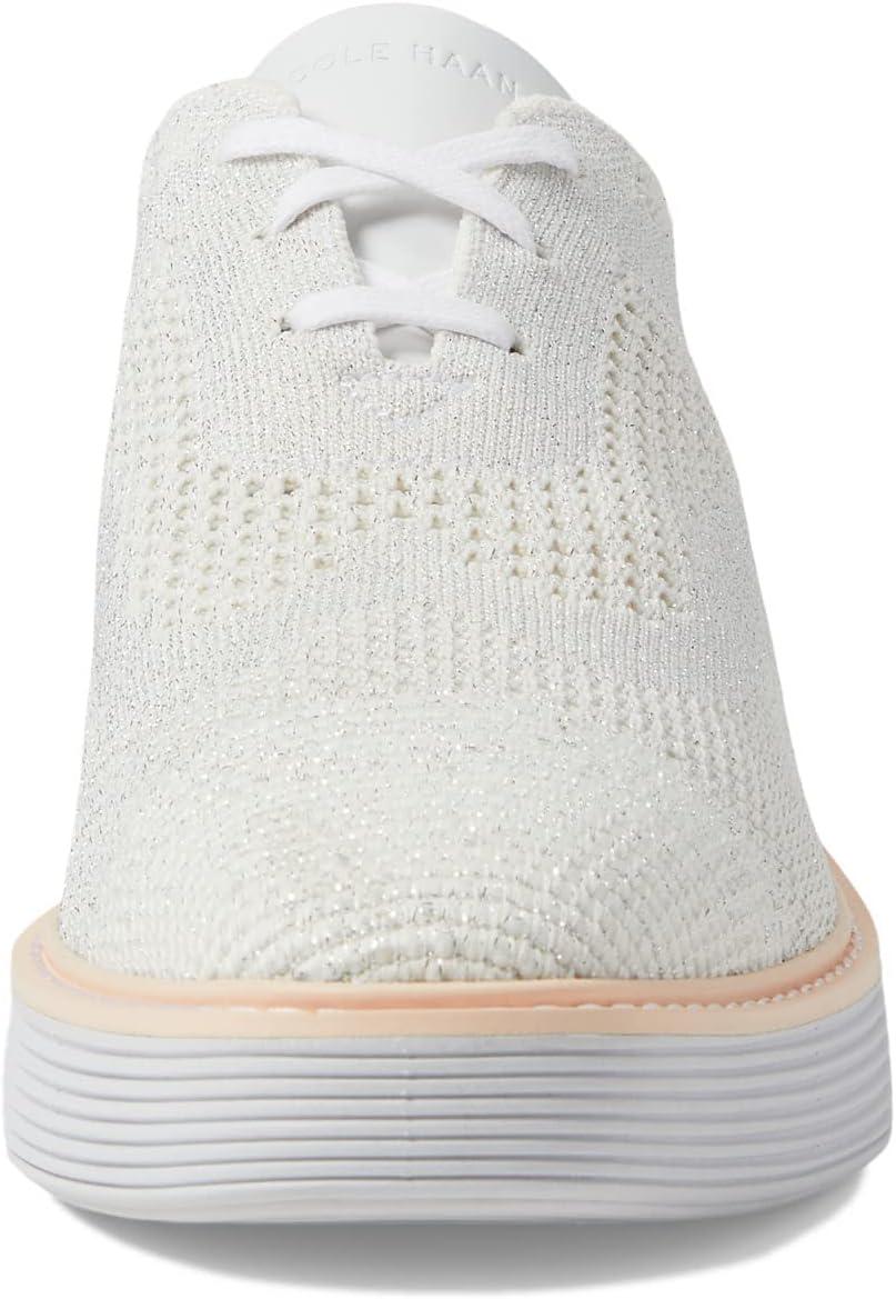 imageCole Haan Womens Original Grand Platform Stitchlite OxfordOptic WhiteSilver Knit