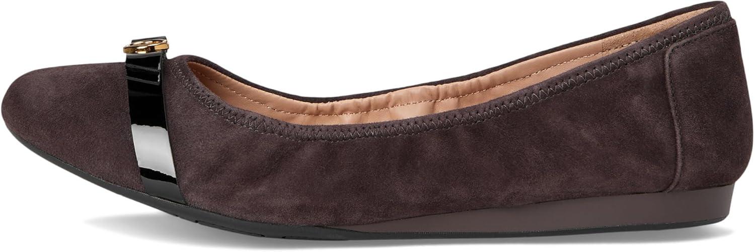 imageCole Haan Womens Tova Bow BalletDark Chocolate Suede