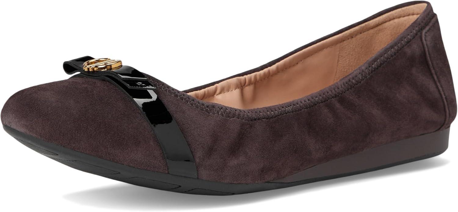imageCole Haan Womens Tova Bow BalletDark Chocolate Suede