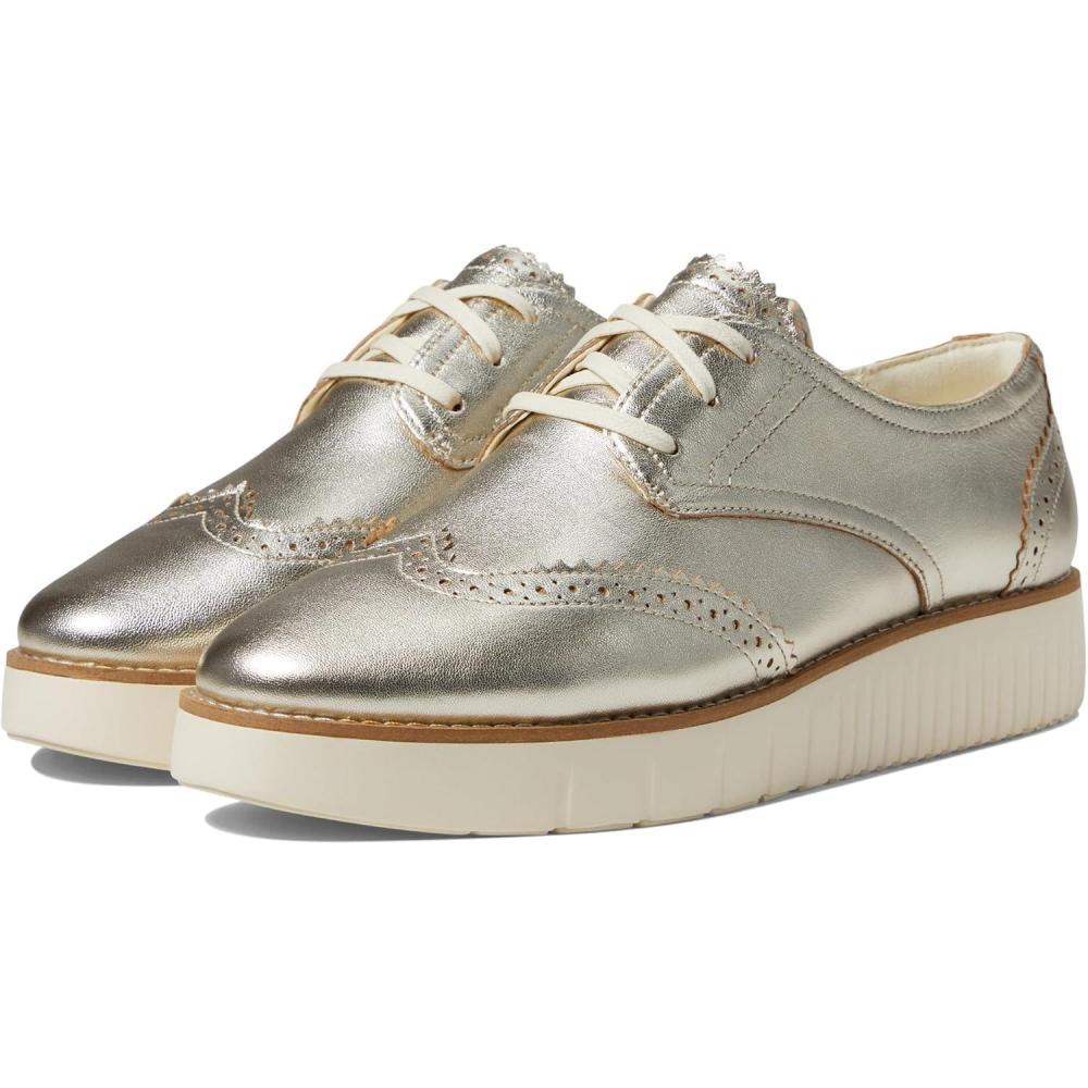 imageCole Haan Womens Grand City Platform Oxford ShoesSoft Gold TalcaIvory