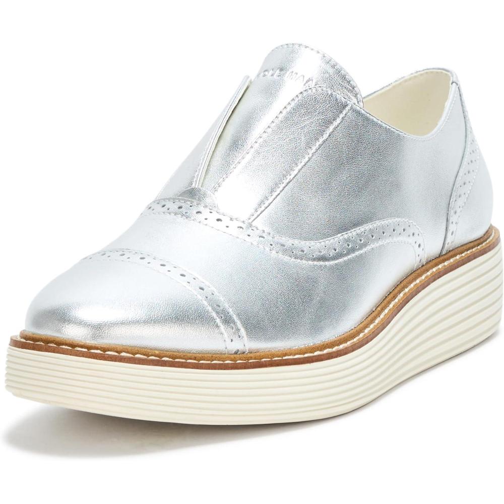 imageCole Haan Womens Originalgrand Platform LacelessSilver TalcaIvory