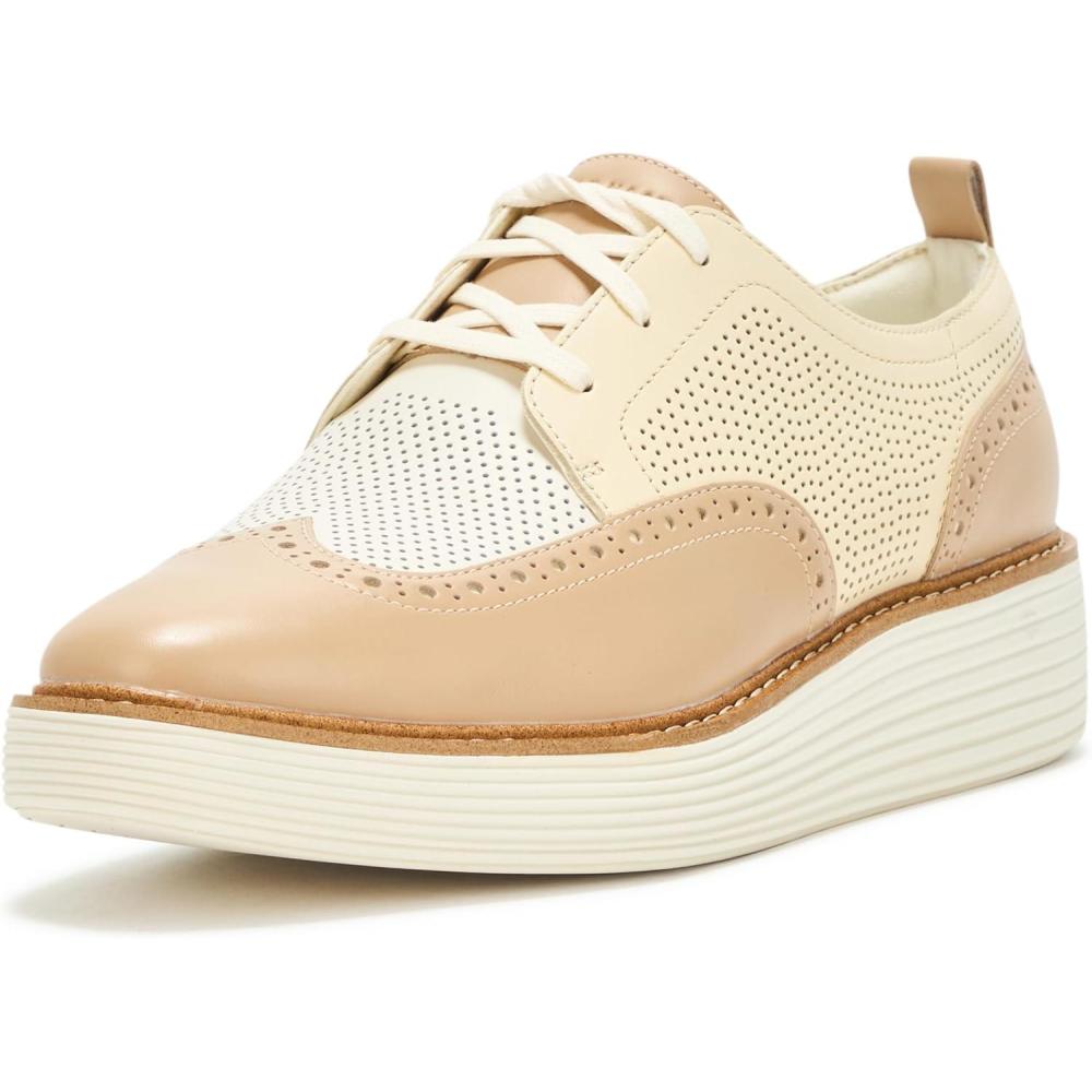 imageCole Haan Womens Originalgrand Platform WingtipSoft BuffVanilla Custard