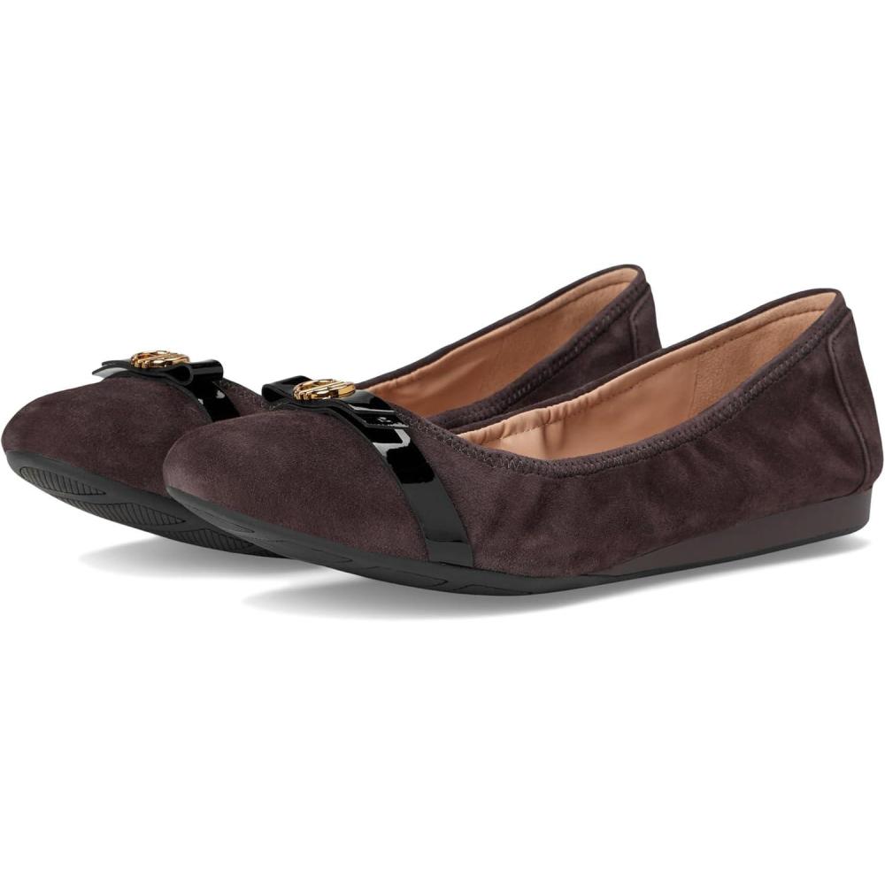 imageCole Haan Womens Tova Bow BalletDark Chocolate Suede