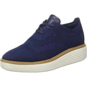 Cole Haan Womens Original Grand Platform Stitchlite Oxford(Navy Blazer Knit/Ivory)