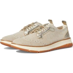 Cole Haan Womens Zerogrand Rella Stitchlite(Rye and Ivory Knit/Gold Metallic/Ivory)